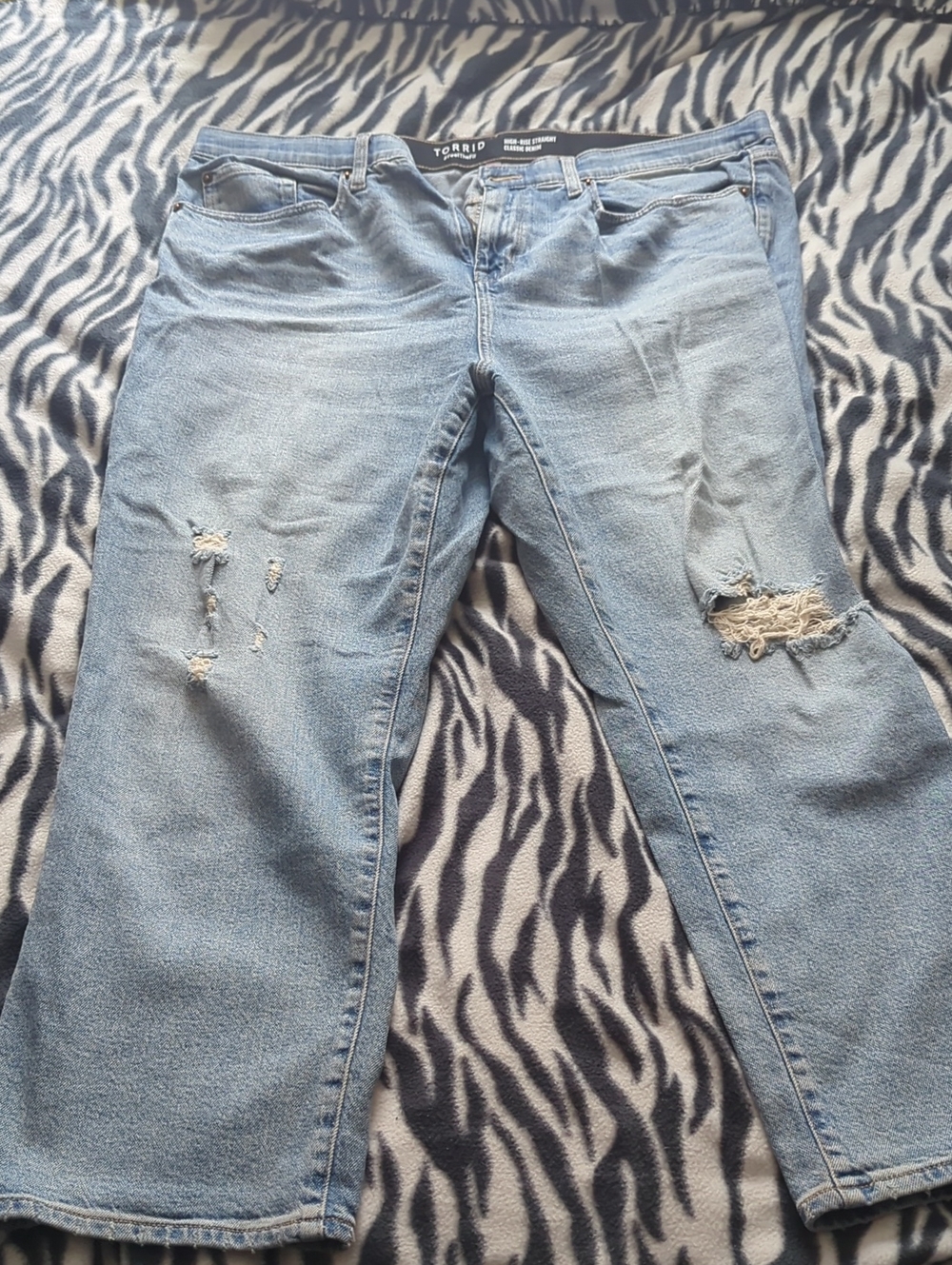 torrid Light Blue Distressed Boyfriend Jeans